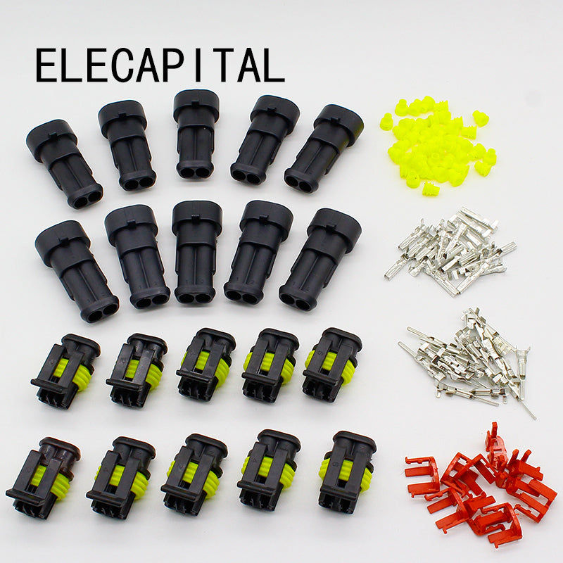 Promotion! 10 Kit 2 Pin Way Waterproof Electrical Wire Connector Plug